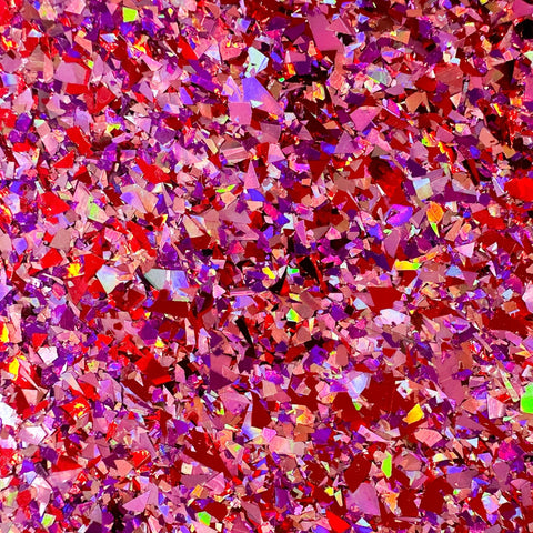 5/32" Valentines Red Chunky Flake Glitter Cast Acrylic Sheets