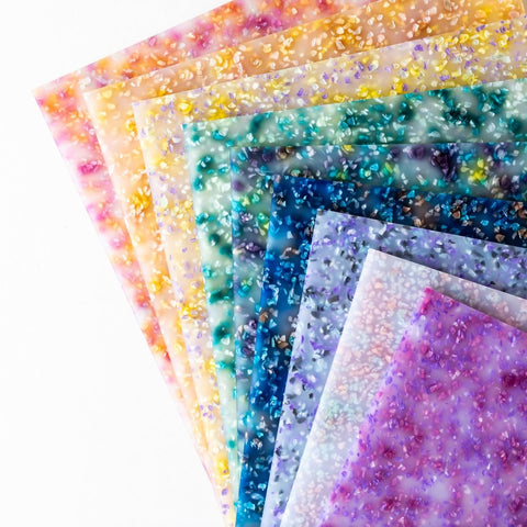 1/8" Warm Peach Tie Dye Terrazzo Cast Acrylic Sheets