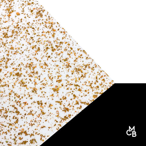 1/8" White Gold Lux Flake Glitter Cast Acrylic Sheets