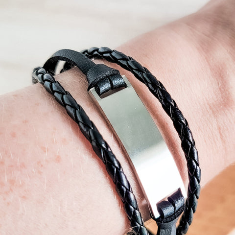 Triple Cord Men's Bracelet , 1 Total, Metal Blank #138