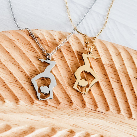 Gymnast Necklace (Silver or Gold), 1 Total, Metal Blank #150