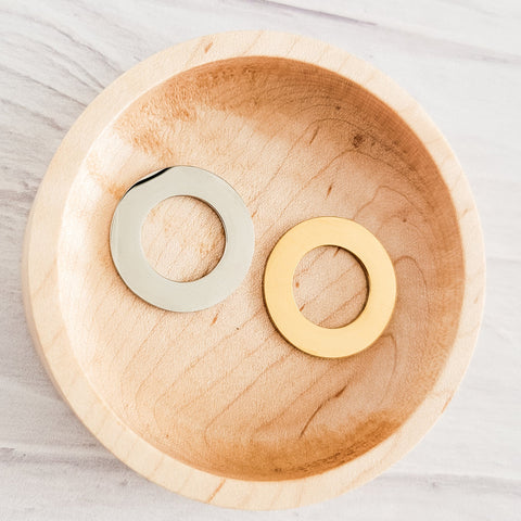 Open Circle Pendants (Silver or Gold), 5 Total Washers, Metal Blank #155