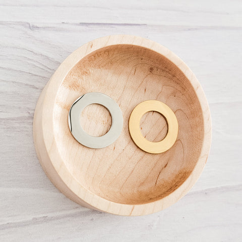 Open Circle Pendants (Silver or Gold), 5 Total Washers, Metal Blank #155