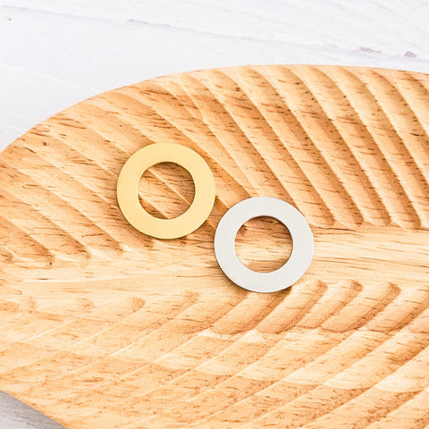 Open Circle Pendants (Silver or Gold), 5 Total Washers, Metal Blank #155