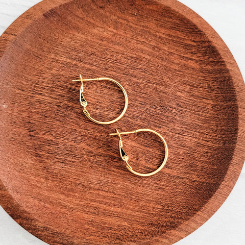 Premium Gold 20mm Leverback Stainless Steel Hoop (1.2mm Wide), 10 Pieces, Hoop #1