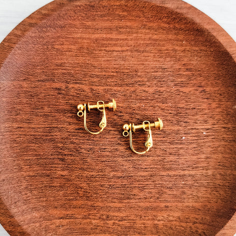 Gold Screw-Back Stainless Steel Clip-Ons, 10 Pieces, Earring Hook #7