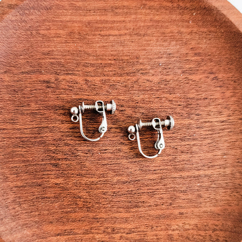 Silver Screw-Back Stainless Steel Clip-Ons, 10 Pieces, Earring Hook #8