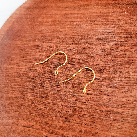 Gold Sleek Forward-Facing Stainless Steel Ear Wires, 20 Pieces, Earring Hook #1