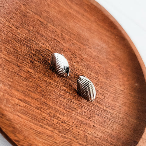Silver Geometric Marquise Stud Connector, 10 Piece, Stud #2