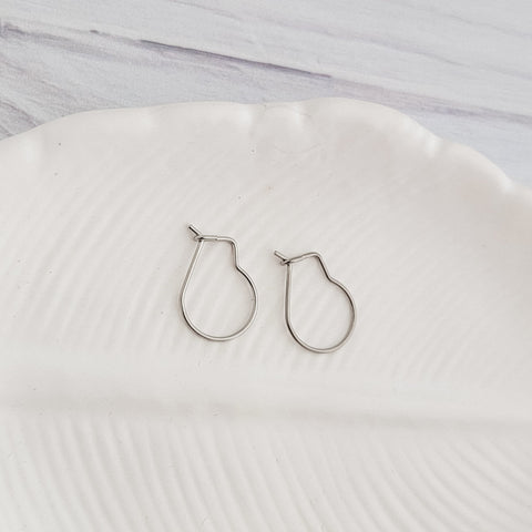 18mm Silver Stainless Steel Kidney Hook, 20 Pieces, Earring Hook #6
