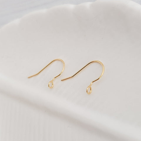 Gold Sleek Forward-Facing Stainless Steel Ear Wires, 20 Pieces, Earring Hook #1