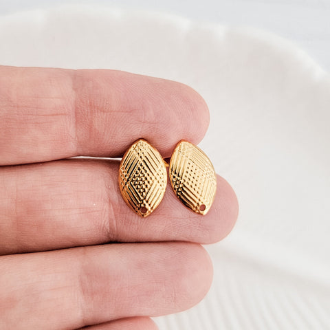 Gold Geometric Marquise Stud Connector, 10 Piece, Stud #1