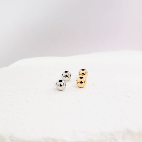 Round Spacer Beads (Silver or Gold, Diameter of 4mm, 5mm, or 6mm), 50 Pieces, Metal Blank #156