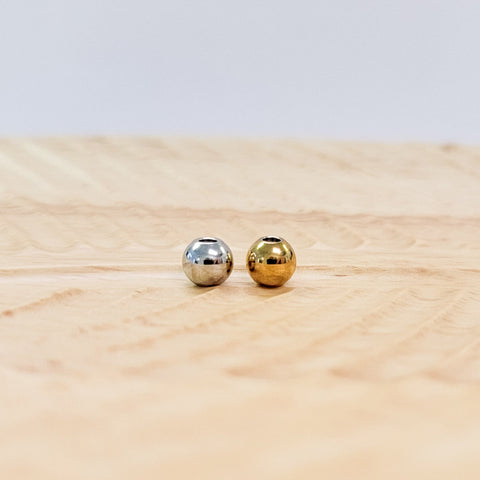 Round Spacer Beads (Silver or Gold, Diameter of 4mm, 5mm, or 6mm), 50 Pieces, Metal Blank #156