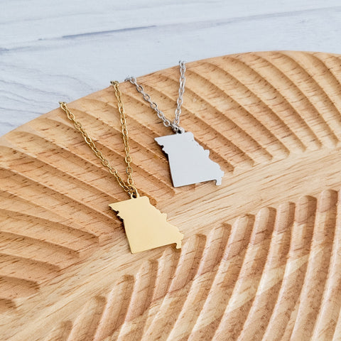 Missouri Pendant Necklace (Silver or Gold), 1 Total, Metal Blank #167