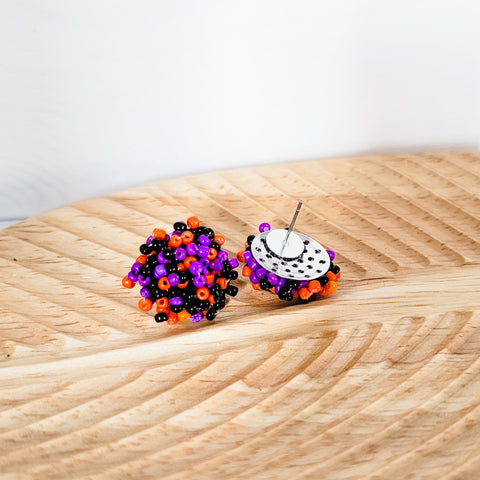 Halloween Mix 15mm Small Seed Bead Topper, 1 Pair, Seed Bead #67