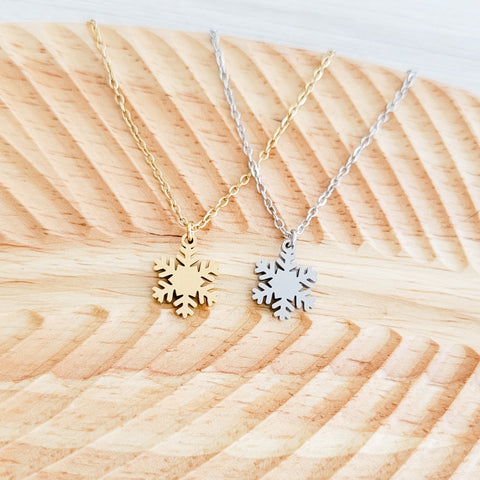 Snowflake Necklace (Silver or Gold), 1 Total, Metal Blank #181
