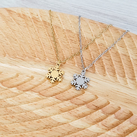 Snowflake Necklace (Silver or Gold), 1 Total, Metal Blank #181
