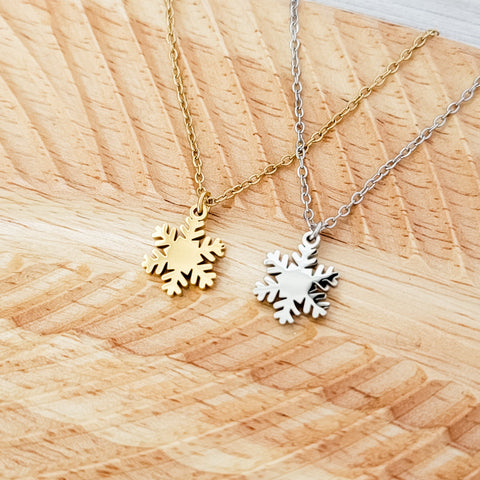 Snowflake Necklace (Silver or Gold), 1 Total, Metal Blank #181