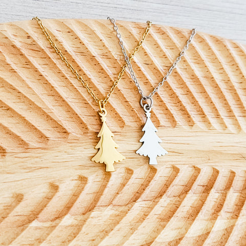 Holiday Tree Necklace (Silver or Gold), 1 Total, Metal Blank #183