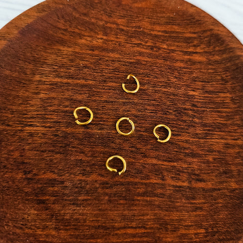 New Premium Gold 7mm Round Stainless Steel Open Jump Rings (18g), 100 Pieces, Jump Ring #4