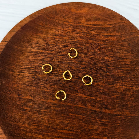 New Premium Gold 6mm Round Stainless Steel Open Jump Rings (18g), 100 Pieces, Jump Ring #3