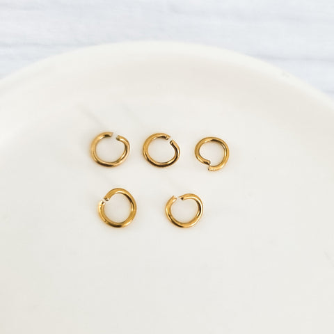New Premium Gold 6mm Round Stainless Steel Open Jump Rings (20g), 100 Pieces, Jump Ring #17