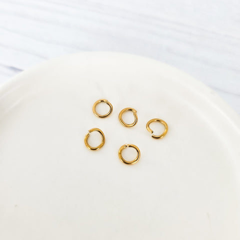 New Premium Gold 4mm Round Stainless Steel Open Jump Rings (22g), 100 Pieces, Jump Ring #1