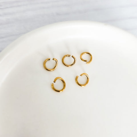 New Premium Gold 7mm Round Stainless Steel Open Jump Rings (18g), 100 Pieces, Jump Ring #4