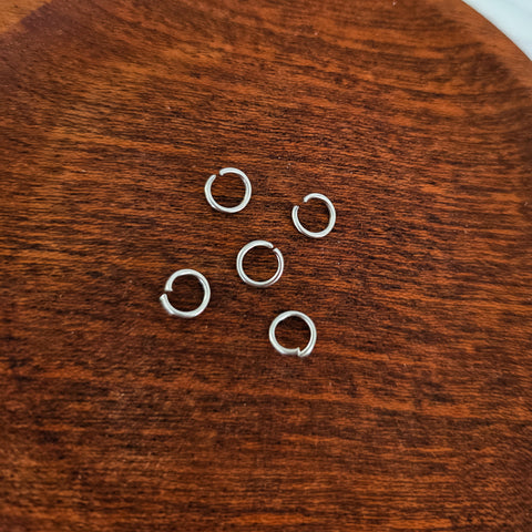 New Premium Silver 7mm Round Stainless Steel Open Jump Rings (18g), 100 Pieces, Jump Ring #12