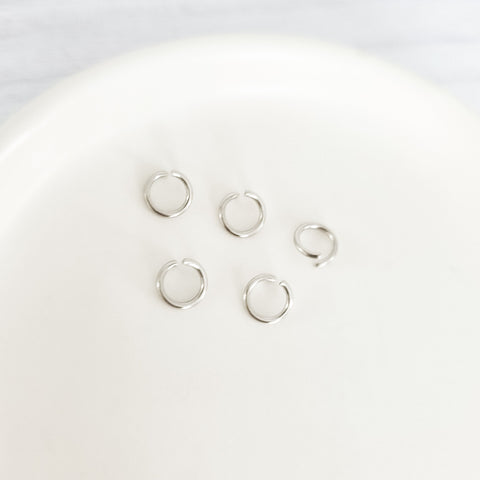 New Premium Silver 5mm Round Stainless Steel Open Jump Rings (20g), 100 Pieces, Jump Ring #10
