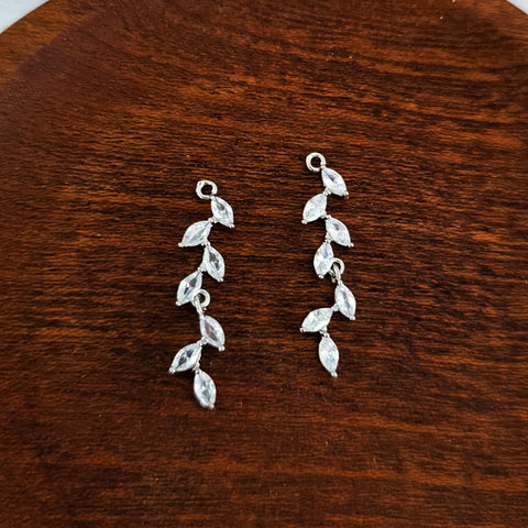 Silver Cubic Zirconia Cascading Pendant, 10 Pieces, Charm #26