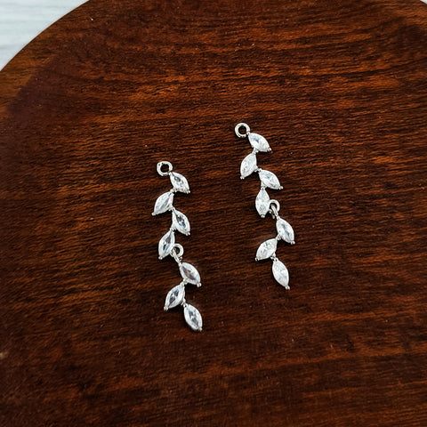 Silver Cubic Zirconia Cascading Pendant, 10 Pieces, Charm #26