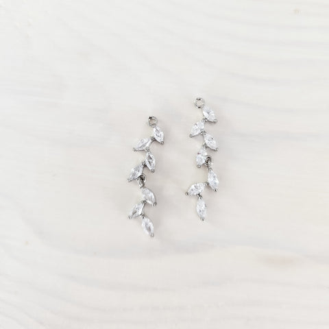 Silver Cubic Zirconia Cascading Pendant, 10 Pieces, Charm #26