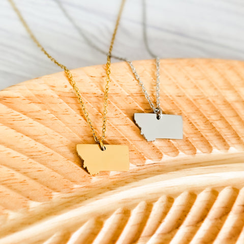 Montana Pendant Necklace (Silver or Gold), 1 Total, Metal Blank #201
