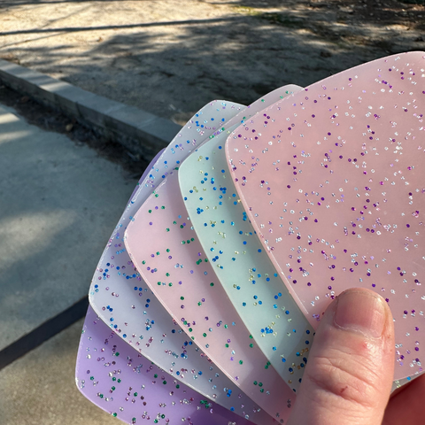 1/8" Rose Quartz Glitz Glitter Cast Acrylic Sheets