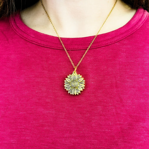 Sunflower Reveal Necklace (Silver or Gold), 1 Total, Metal Blank #153