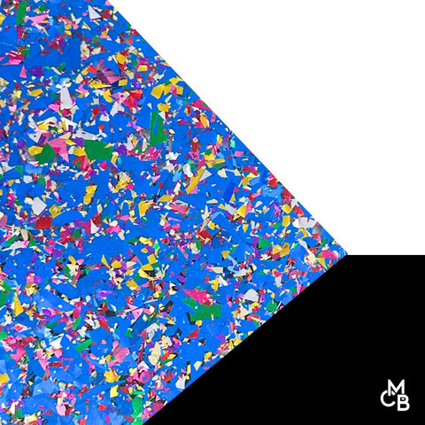 5/32" Blue Chunky Flake Glitter Cast Acrylic Sheets