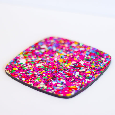 5/32" Pink Chunky Flake Glitter Cast Acrylic Sheets