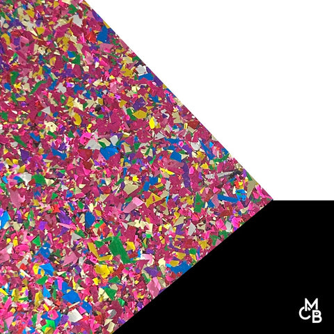 5/32" Pink Chunky Flake Glitter Cast Acrylic Sheets
