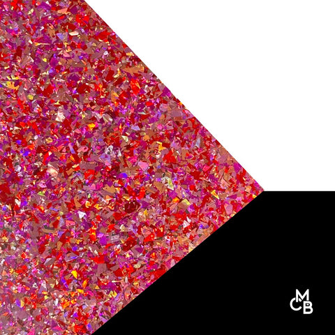 5/32" Valentines Red Chunky Flake Glitter Cast Acrylic Sheets