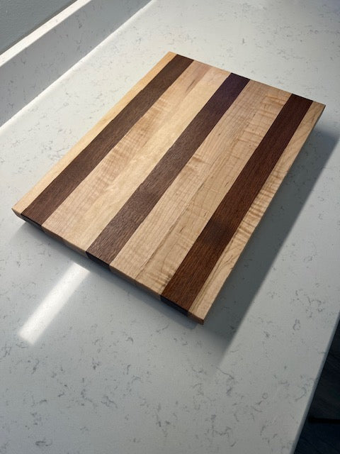 12"x15" Maple with Walnut Strip Cutting Board