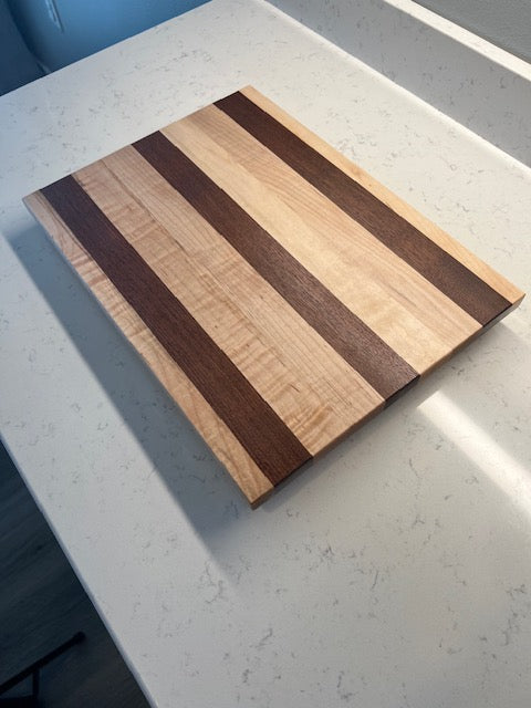 12"x15" Maple with Walnut Strip Cutting Board