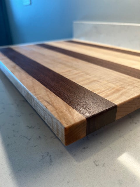 12"x15" Maple with Walnut Strip Cutting Board