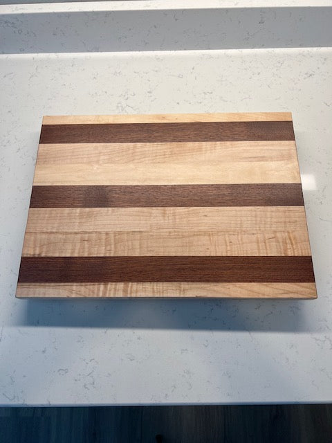 12"x15" Maple with Walnut Strip Cutting Board