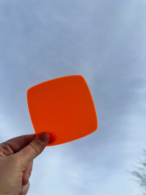 1/8" Frosted Fluorescent Orange Cast Acrylic Sheets Both Sides Matte