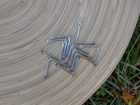 Silver V Shape Connector, 10 Pieces