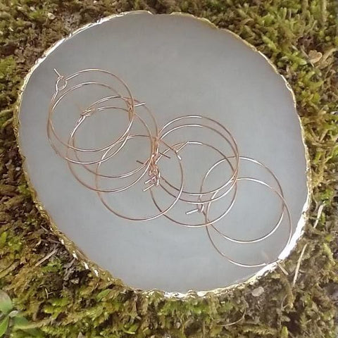 Rose Gold 20mm Round Wine Hoop Stainless Steel Ear Wires, 10 Pieces, Hoop #18