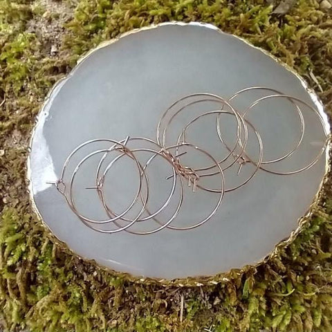 Rose Gold 20mm Round Wine Hoop Stainless Steel Ear Wires, 10 Pieces, Hoop #18