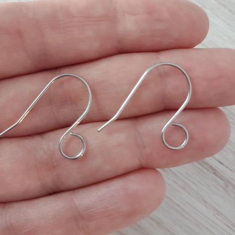 Silver Statement Large Loop Stainless Steel Ear Wires (6mm), 20 Pieces, Earring Hook #12